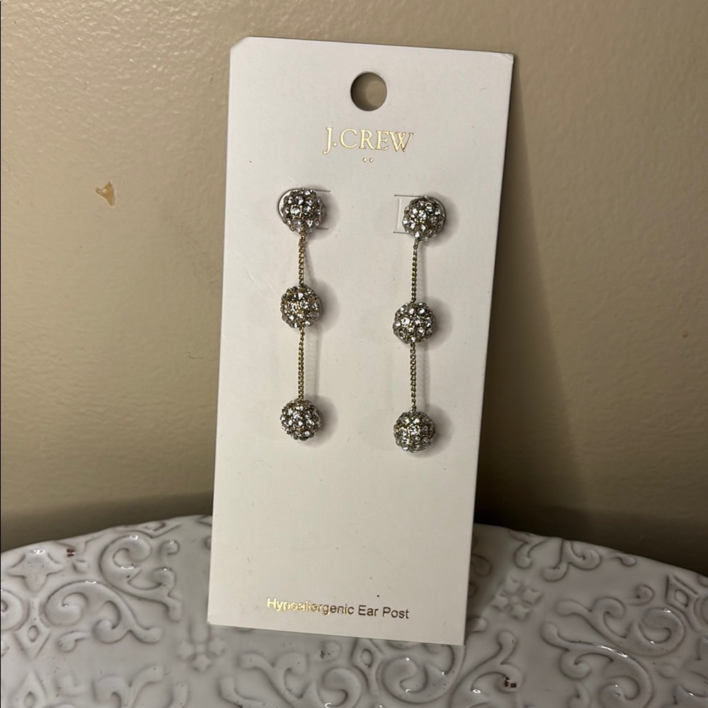 J. Crew Silver Minimalist Drop Earrings NWOT
